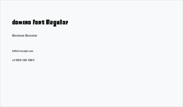 domino font Regular Business Card