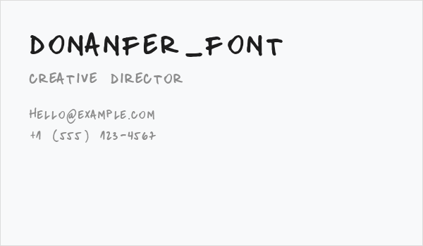donanfer_font Business Card