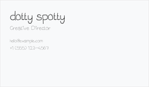dotty spotty Business Card