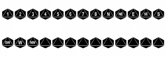 DPoly Eight-Sider Fonte MAIÚSCULAS
