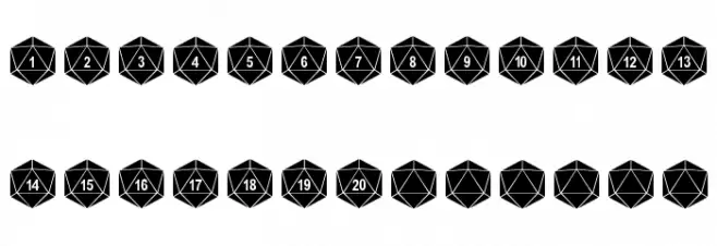 DPoly Twenty-Sider Polices MAJUSCULES