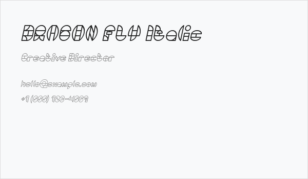 DRAGON FLY Italic Business Card