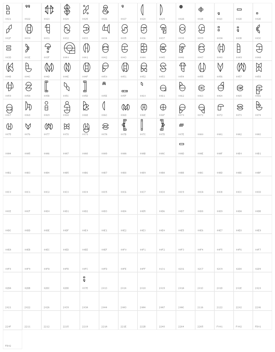 DRAGON FLY-Light Character Map