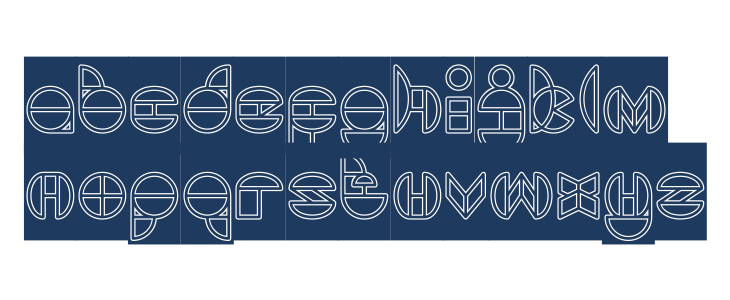 DRAGON FLY-Outlined-Hollow Lowercase