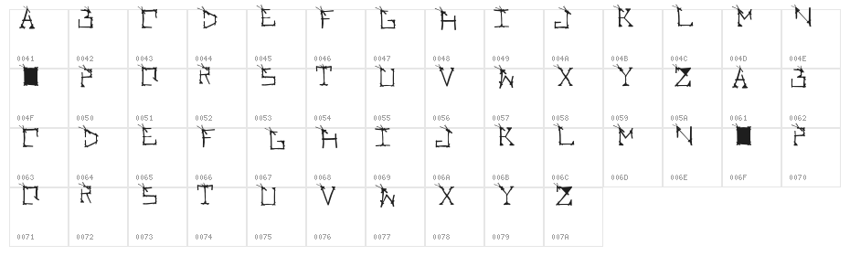 DRIED-WEEKS Character Map
