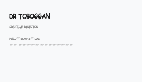 Dr Toboggan Business Card