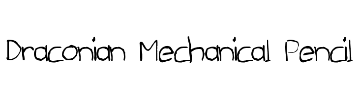 Draconian Mechanical Pencil Font