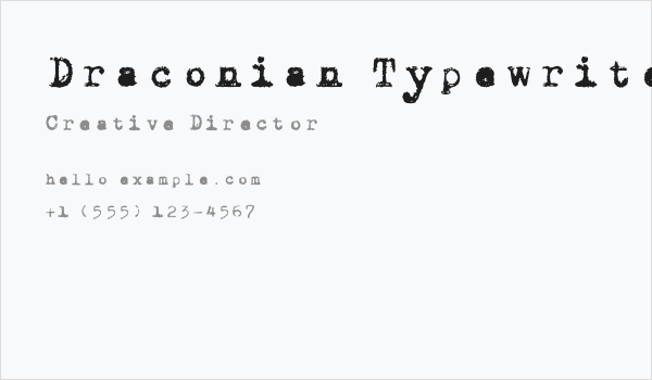 Draconian Typewriter Business Card
