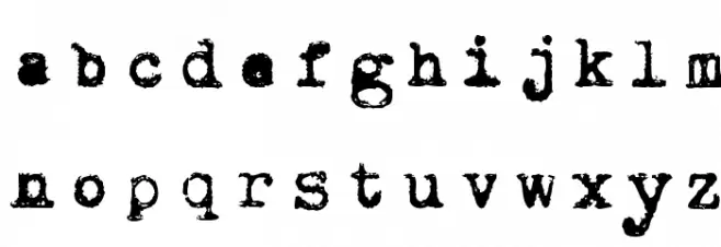 Draconian Typewriter Schriftart Kleinbuchstaben