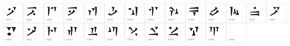 Draconiano Regular Character Map