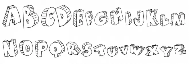 Draft Cartoon Bold Fonte MAIÚSCULAS