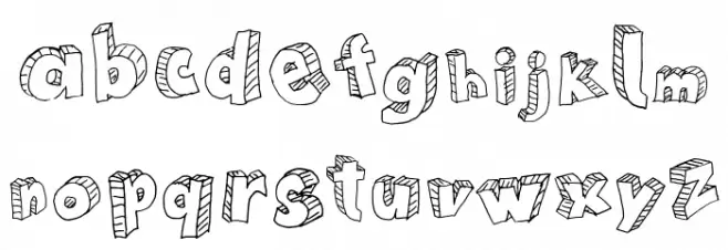 Draft Cartoon Bold Caratteri MINUSCOLO