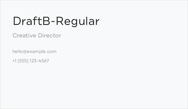 DraftB-Regular Business Card