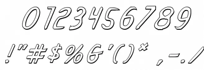 Drafting Table 3D Italic Font OTHER CHARS