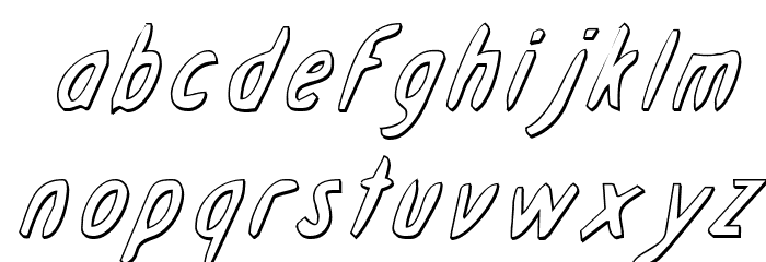 Drafting Table 3D Italic Font LOWERCASE