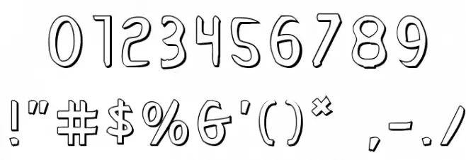 Drafting Table 3D Font OTHER CHARS