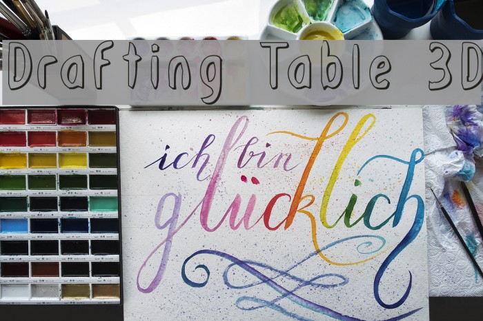 Drafting Table 3D Fonte examples