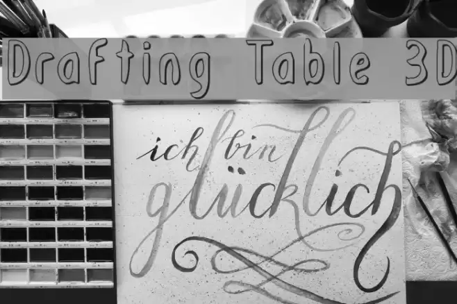Drafting Table 3D Font examples