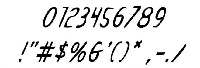 Drafting Table CondItalic Font OTHER CHARS