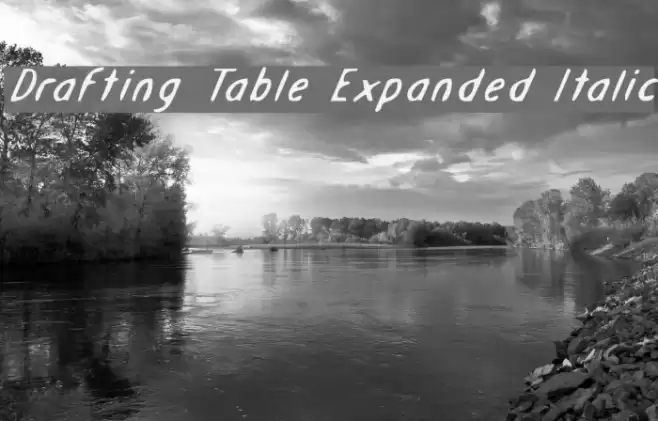 Drafting Table Expanded Italic Schriftart examples