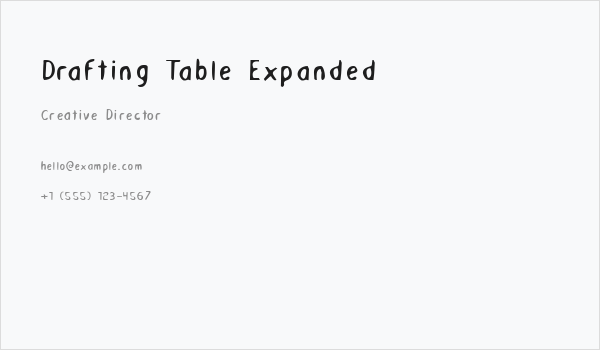 Drafting Table Expanded Business Card