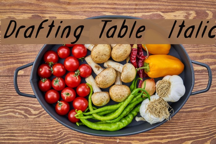 Drafting Table Italic Font examples