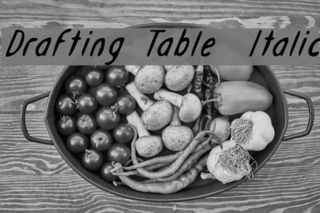 Drafting Table  Italic Fonte examples