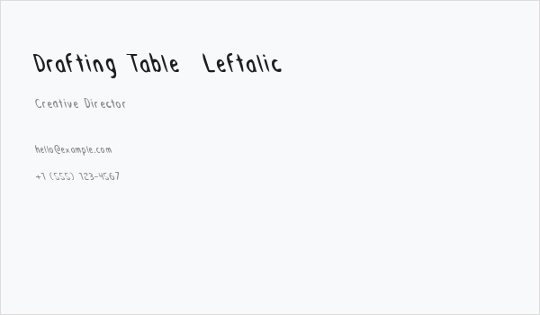 Drafting Table  Leftalic Business Card