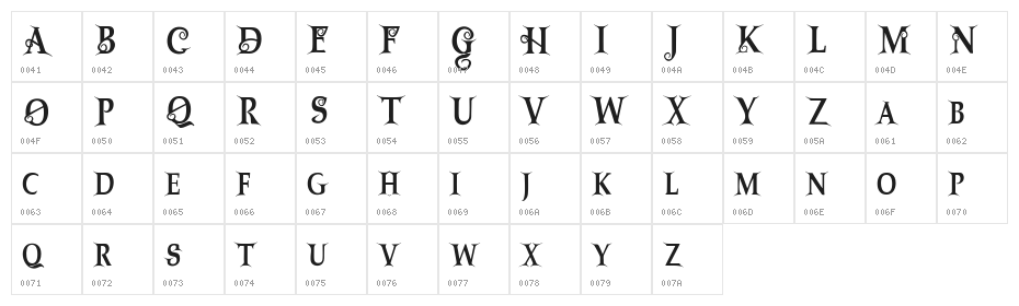 Dragon FREE Character Map