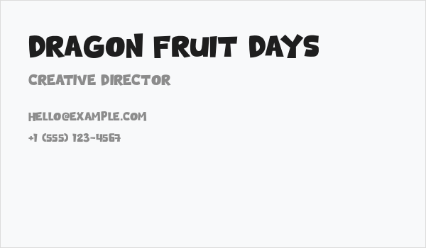 Dragon Fruit Days Business Card