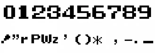 Dragon Warrior III Regular Font OTHER CHARS