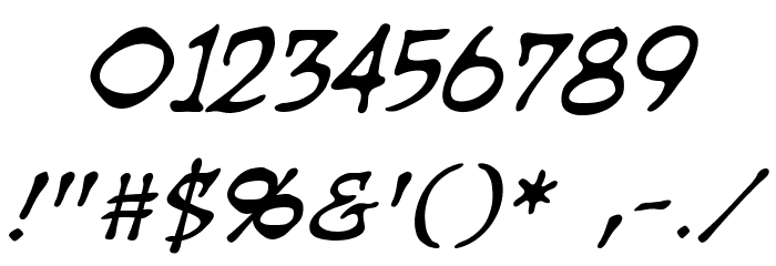 Dragonbones BB Italic Font OTHER CHARS
