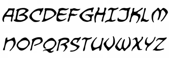 Dragonbones BB Italic Schriftart Groß