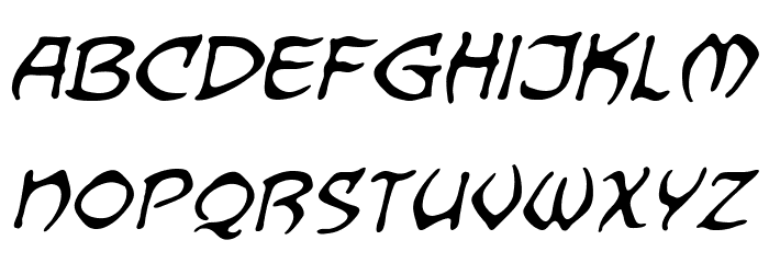 DragonbonesBB-Italic Font LOWERCASE