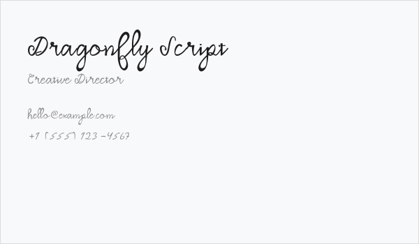Dragonfly Script Business Card