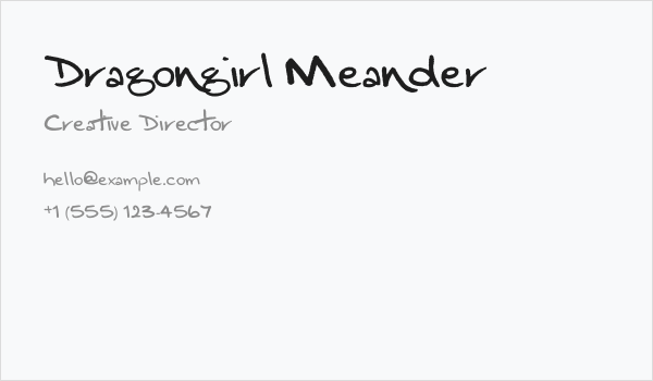 Dragongirl Meander Business Card