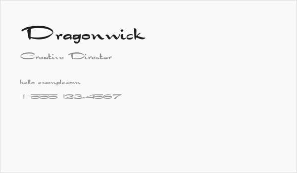 Dragonwick Business Card