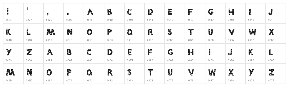 DrakeViewz-Regular Character Map