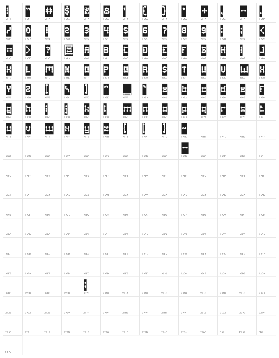 Drako Heart-Inverse Character Map