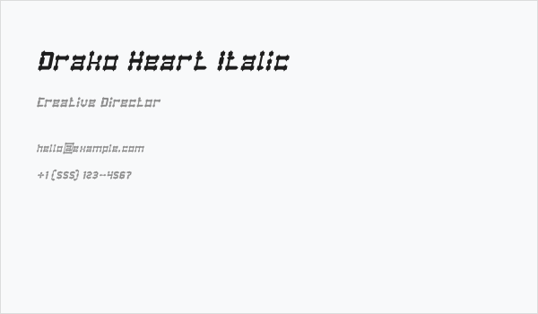 Drako Heart Italic Business Card