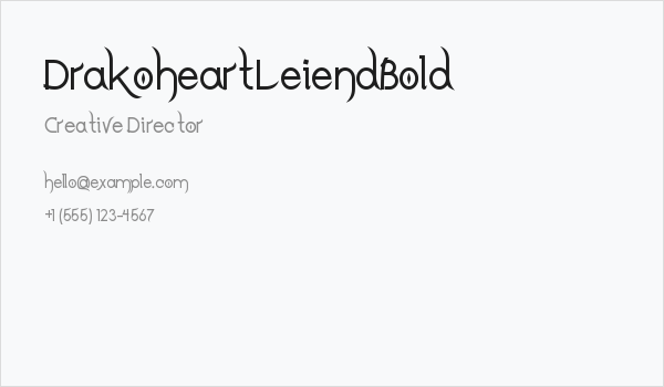 DrakoheartLeiendBold Business Card