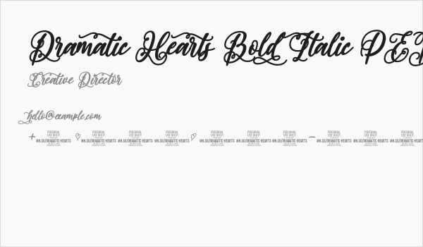 Dramatic Hearts Bold Italic PERSONAL Bold Italic Business Card