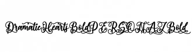 Dramatic Hearts Bold PERSONAL Bold  Frei Schriftart Herunterladen
