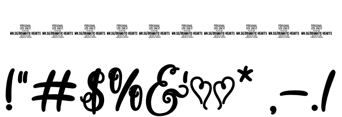 Dramatic Hearts Bold PERSONAL Bold Font OTHER CHARS