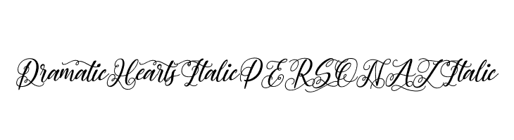 Dramatic Hearts Italic PERSONAL Italic  フリーフォントのダウンロード