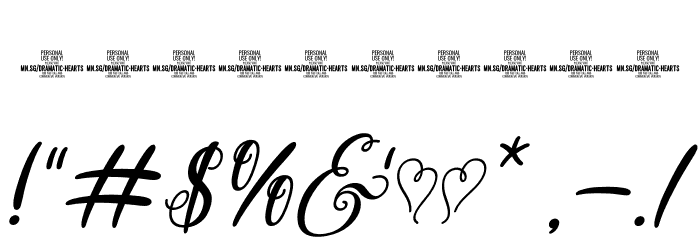 Dramatic Hearts Italic PERSONAL Italic Font OTHER CHARS