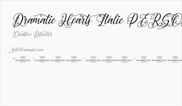 Dramatic Hearts Italic PERSONAL Italic Business Card