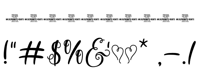 Dramatic Hearts PERSONAL Regular Font OTHER CHARS