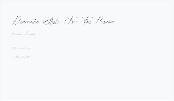 Dramatic Style (Free For Person Business Card