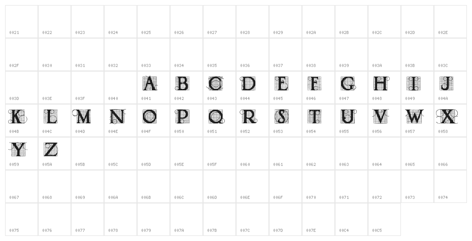 Draughtwork Demo Character Map